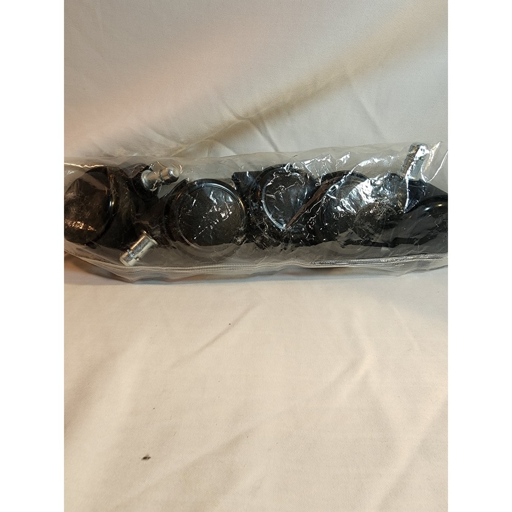 Set of 5 Black Office Chair Caster Wheels Replacement Twin Wheel Swivel Stem - Picture 2 of 4